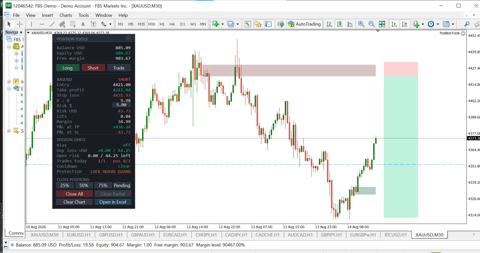 PositionTools A short on gold screenshot